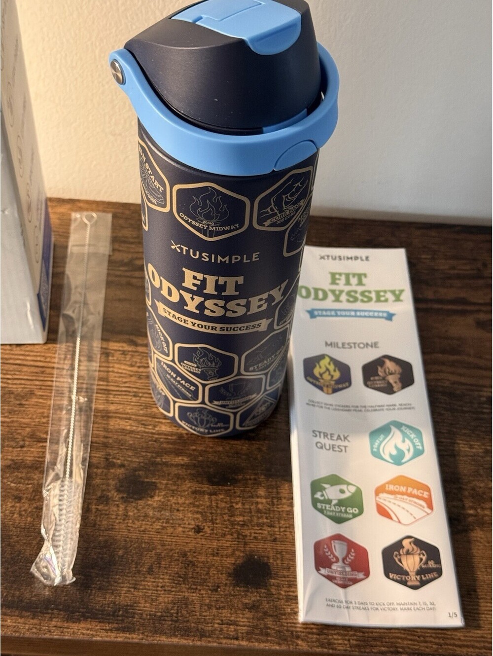 Xtusimple FIT Odyssey 24oz Insulated Motivational Stainless Steel Water Bottle